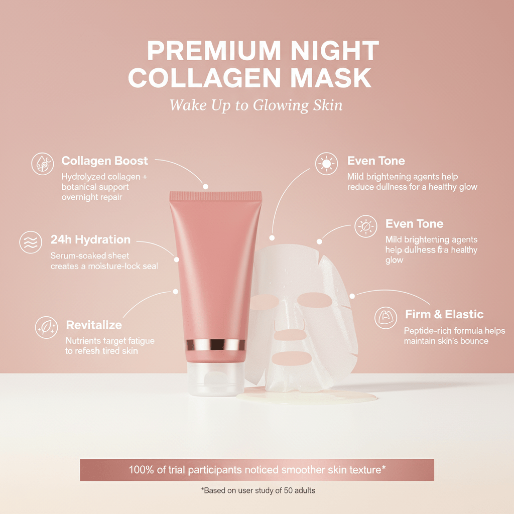 Premium Night Collagen Mask for Glowing Skin - EA - MARKET